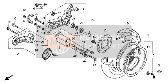 Honda FJS600D 2011 Roue arrière pour un 2011 Honda FJS600D